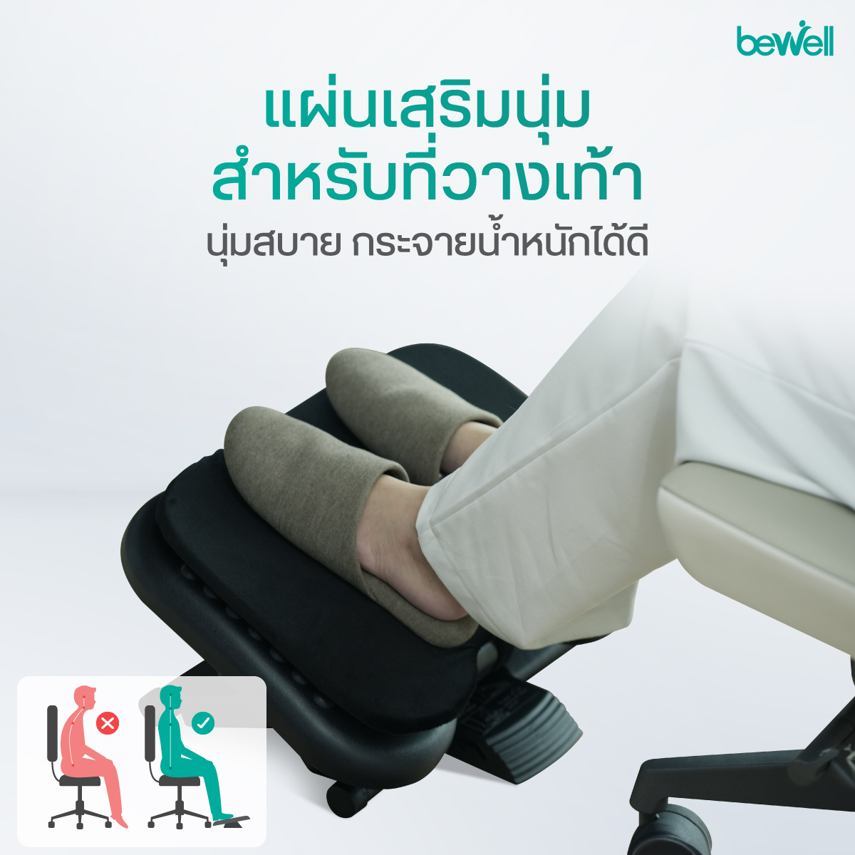 ปลอกผ้ากำมะหยี่สัมผัสนุ่ม ถอดซักได้ ของ Bewell ErgoSoft Pad