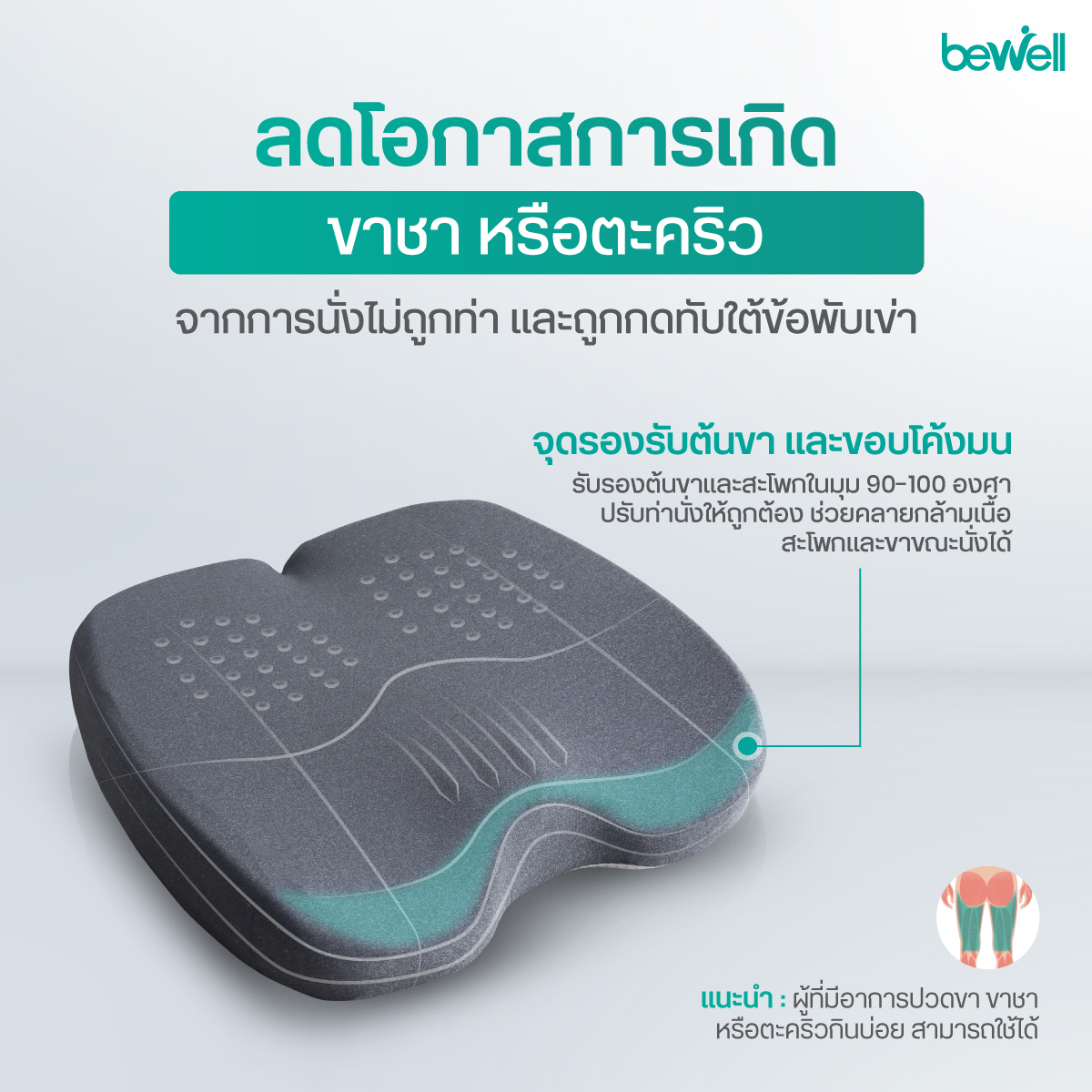 Bewell Ergo-Cushion Plus Leg Guide Ridge สันนูนจัดระเบียบขา