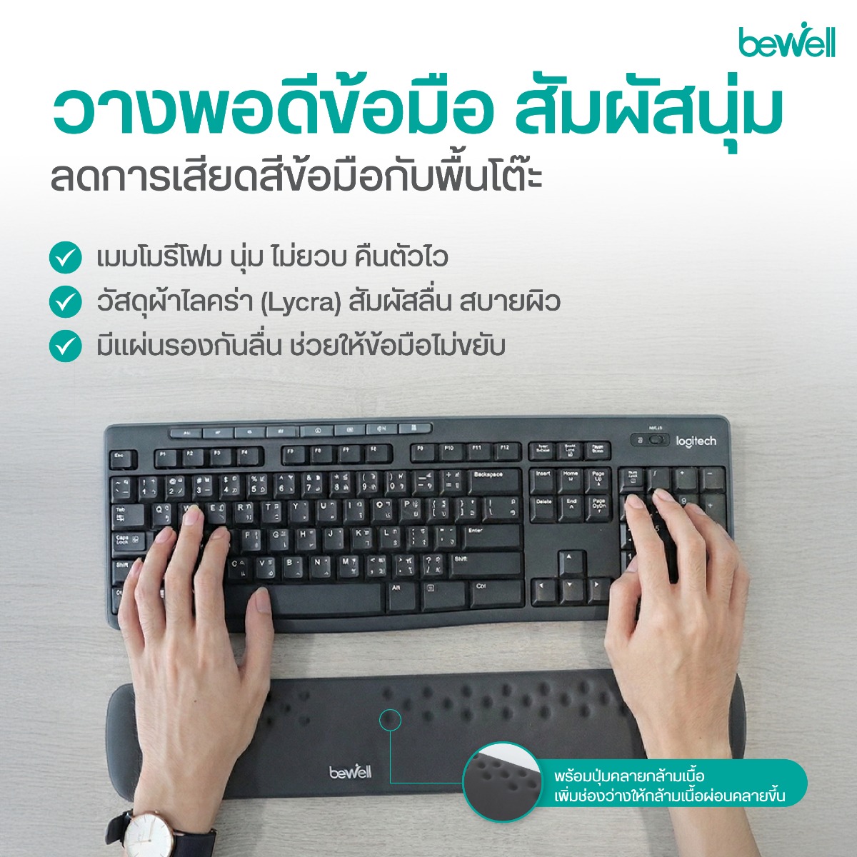 เมาส์ไร้สายแนวตั้ง Bewell สำหรับคนมือเล็ก