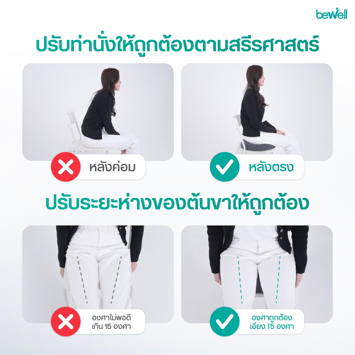 ช่วยกระจายน้ำหนัก รองรับหลังส่วนล่างและสะโพก Bewell EC-12