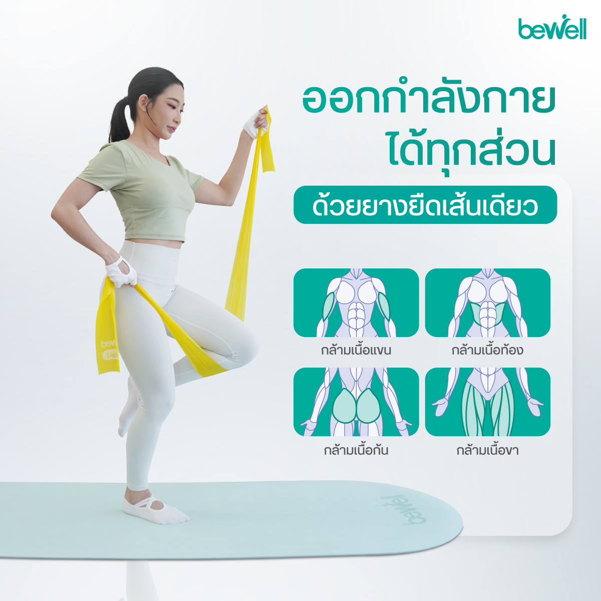 Bewell Physio Band ยางยืดกายภาพ 3 แรงต้าน
