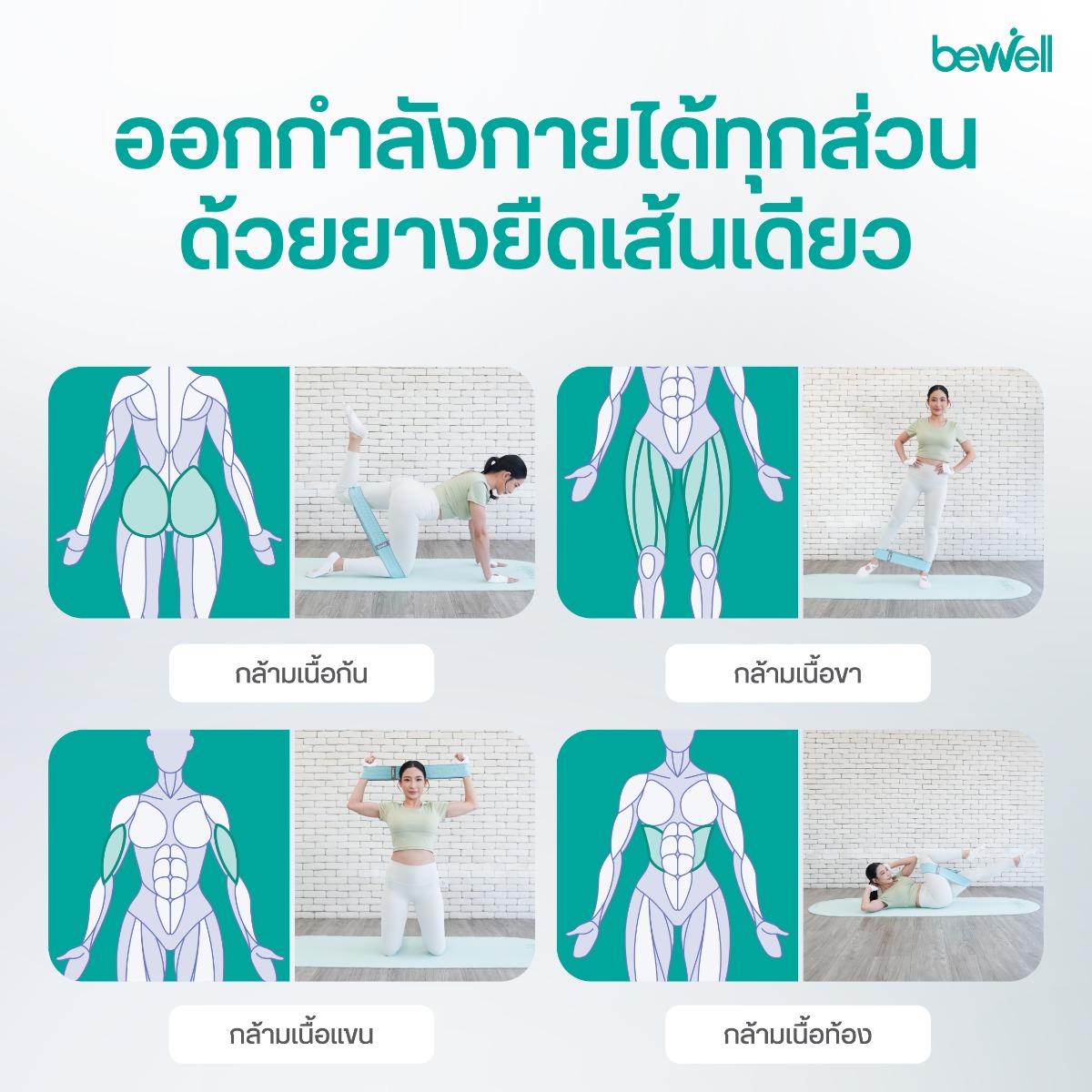 สร้างความแข็งแรงกล้ามเนื้อ ปลอดภัย ไม่เจ็บข้อต่อด้วย Bewell Resistance Band