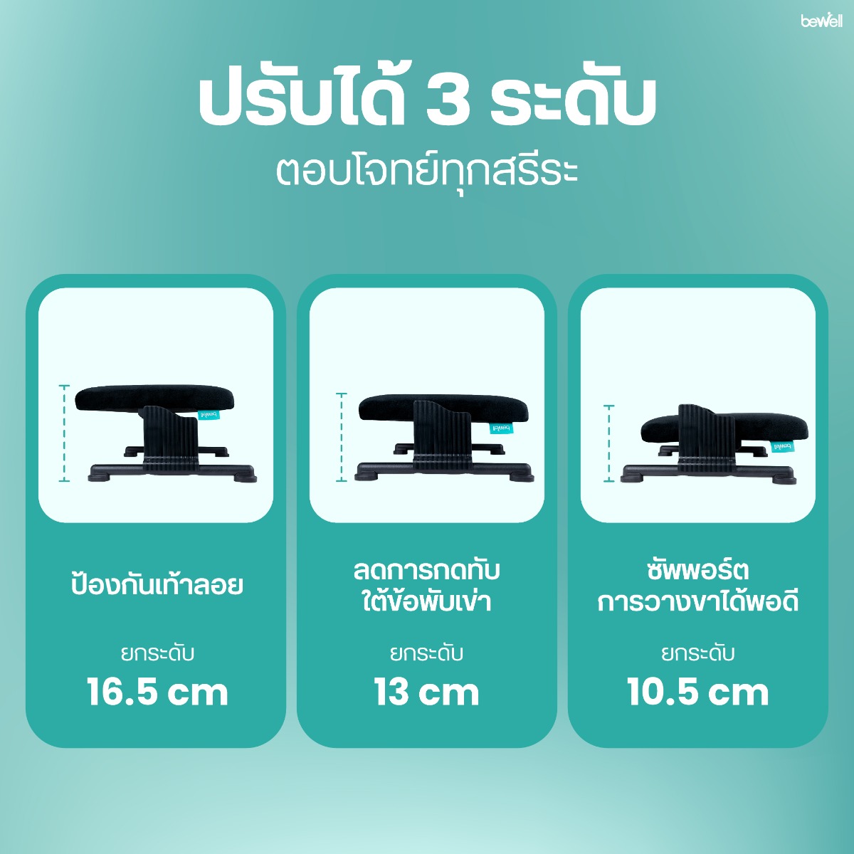 Bewell Flexi Foot Rest ปุ่มกันลื่น Anti-Slip ยึดเกาะพื้นแน่น