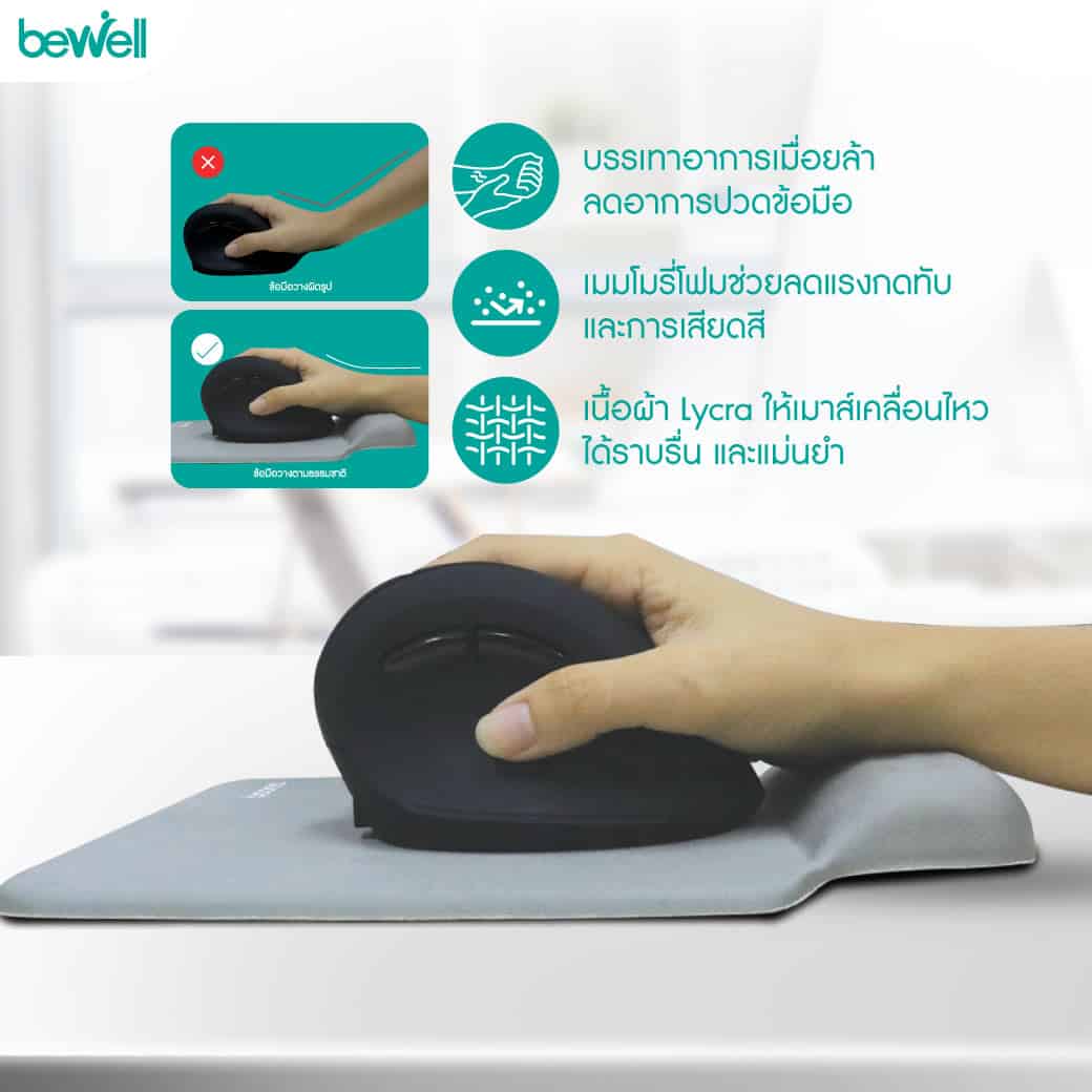 แผ่นรองเมาส์เพื่อสุขภาพ Bewell Massage Dots ปุ่มนวดข้อมือ