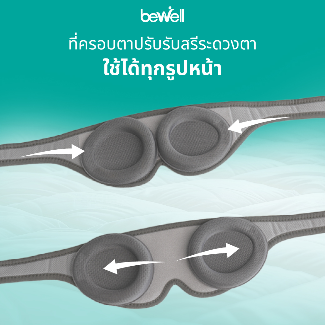 Bewell ผ้าปิดตานุ่มนิ่ม ไม่ทิ้งรอยกดทับบนใบหน้า
