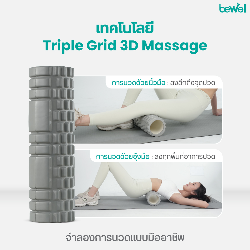 วิธีใช้งาน Bewell Roller Foam และ Yoga Mat บรรเทาออฟฟิศซินโดรม