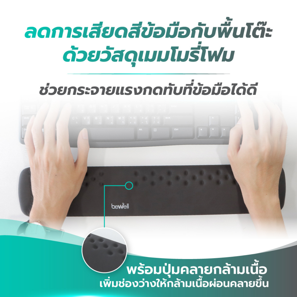 เซตแผ่นรองเมาส์ และ แผ่นรองข้อมือคีย์บอร์ด รุ่น Ergonomics Plus | Set Ergonomic Mouse&Keyboard Pad Ergonomics Plus