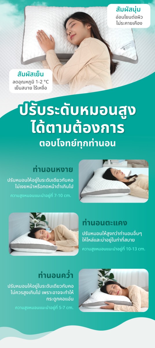 Bewell ErgoFill Pillow Adjustable Height AirFlex Memory Foam