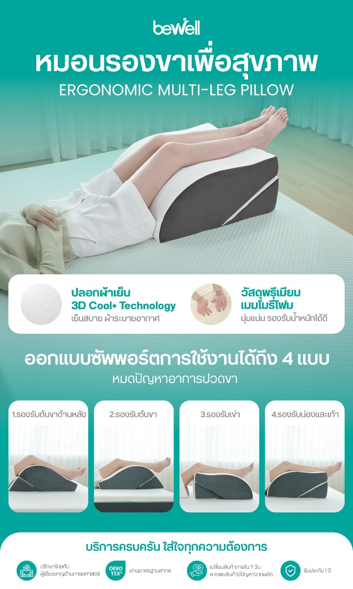 Bewell Ergonomic Multi-Leg Pillow Memory Foam