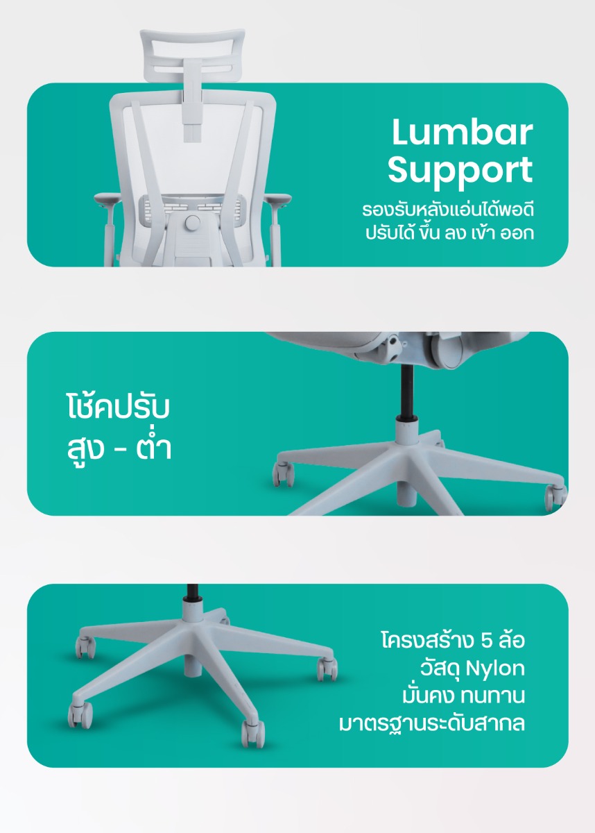 Bewell Enfold Cool Ice-Mesh Ergonomic Chair