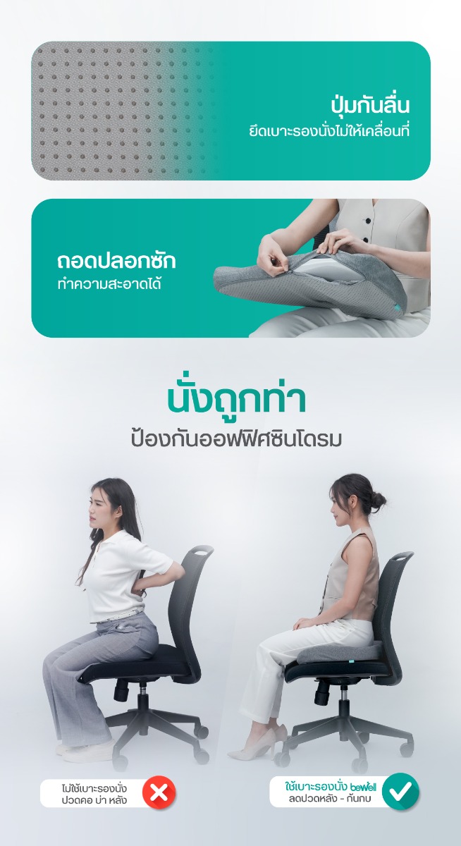 Bewell Ergo-Cushion Seat Cushion Cooling Cotton