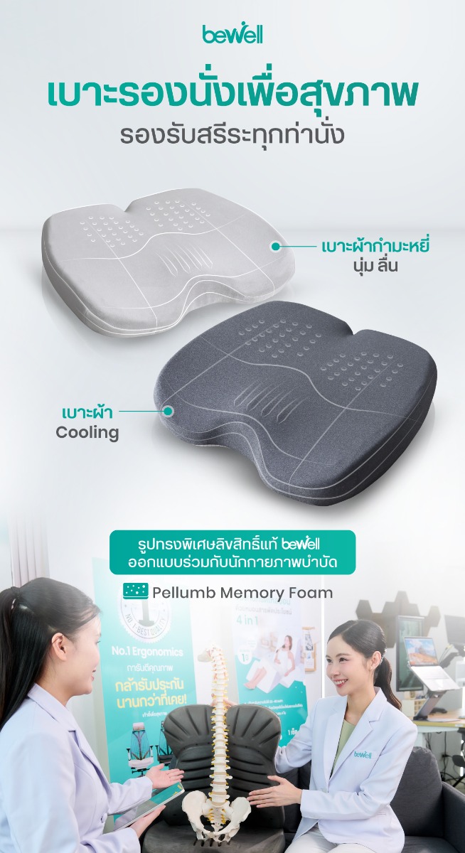 Bewell Ergo-Cushion Plus Seat Cushion Pellumb Technology