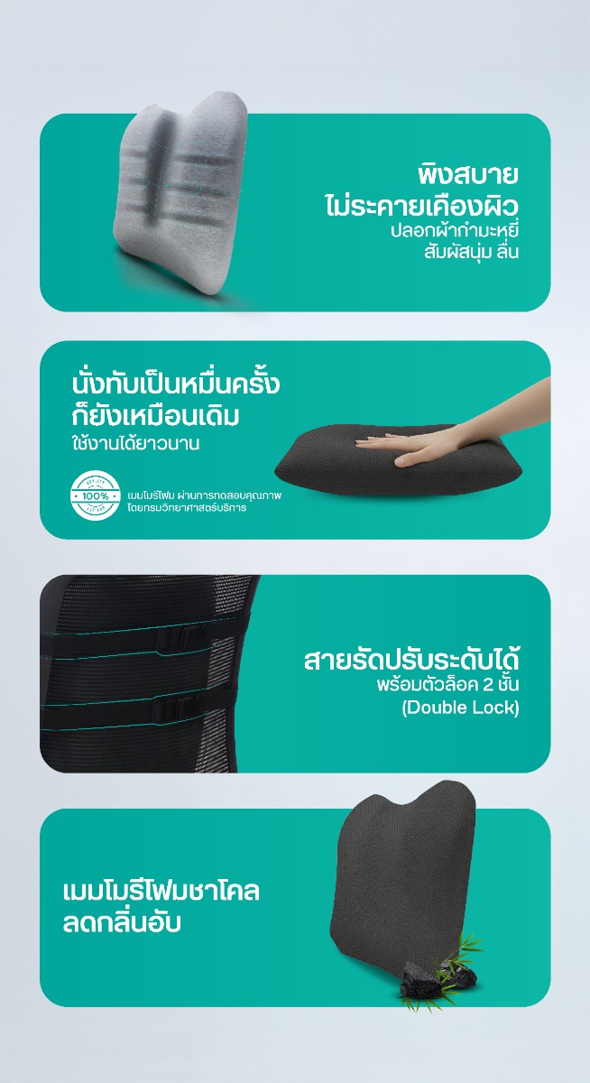 Bewell Ergo-Cushion Back Support Cooling Cotton