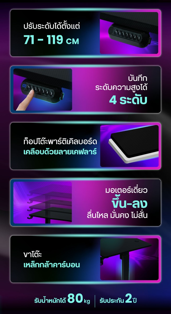 Bewell Gaming Adjustable Desk