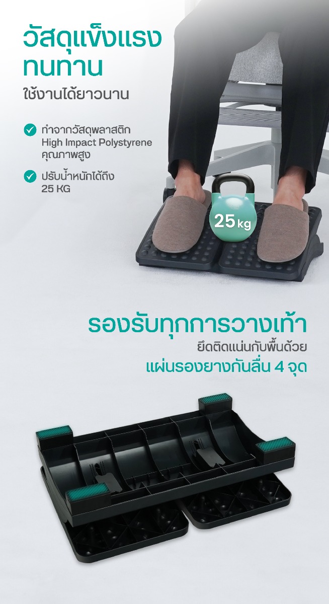 Bewell Ergonomic Foot Rest Split Design