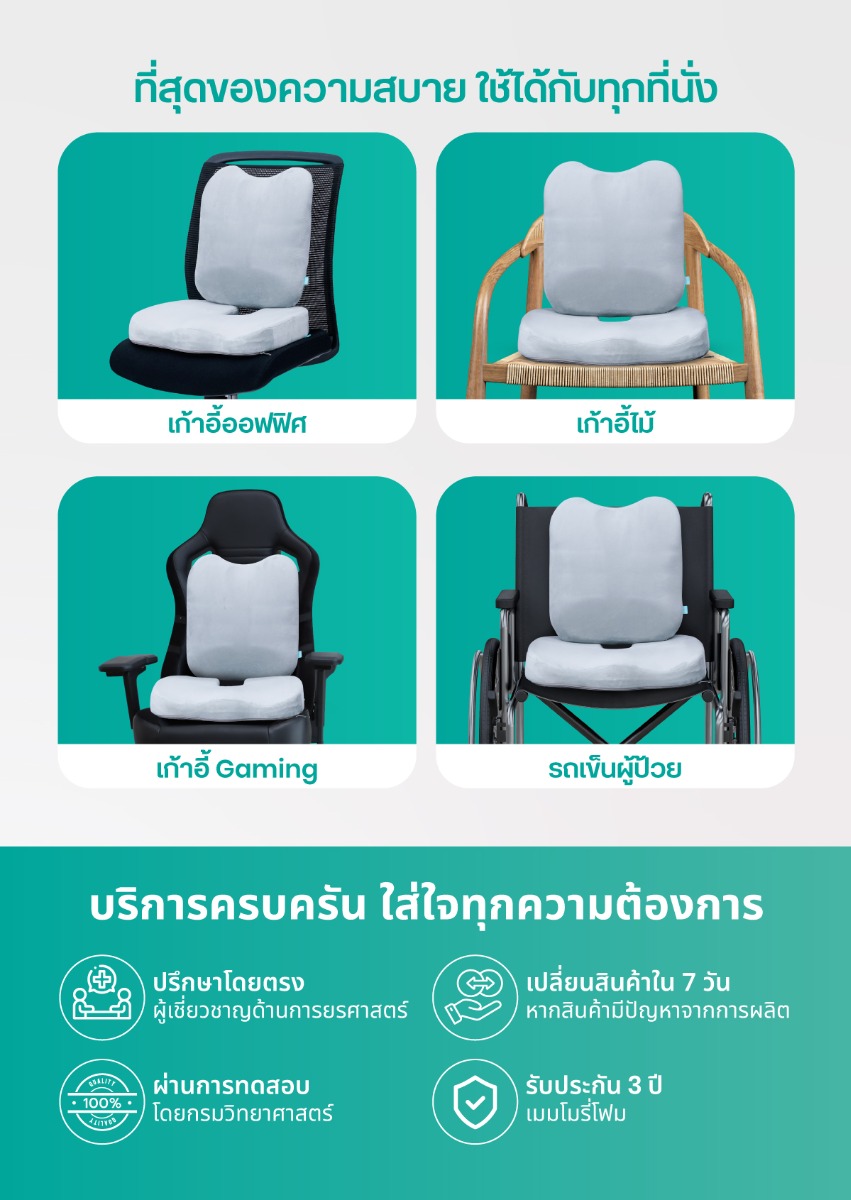 H18-HT001 เซตเบาะรองหลัง รองนั่งเพื่อสุขภาพ
