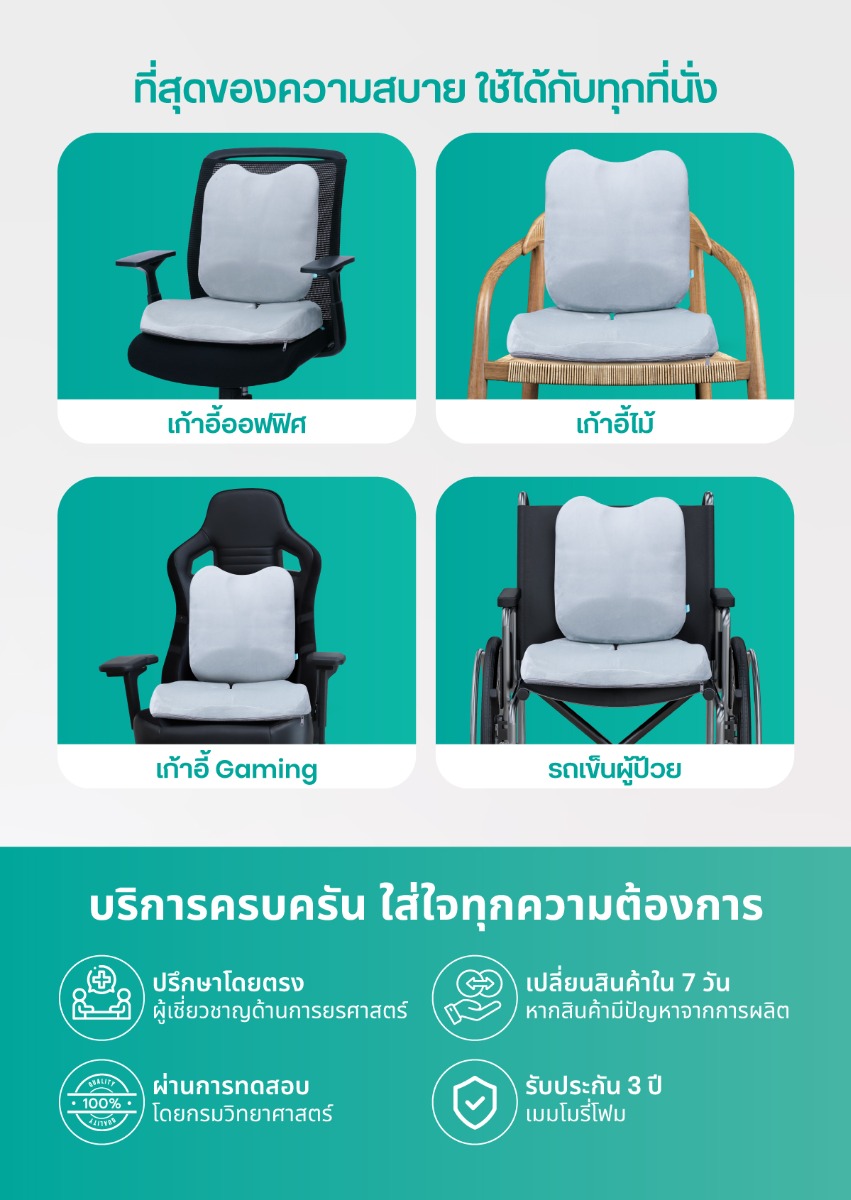 H18-HT002 เซตเบาะรองหลัง รองนั่ง สุขภาพ