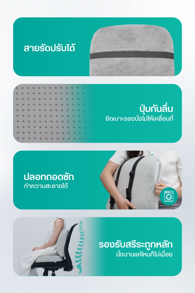 เซตเบาะรองหลังเพื่อสุขภาพ H11 + HT001