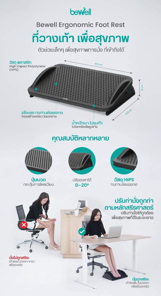 Bewell Ergonomic Foot Rest EF-08