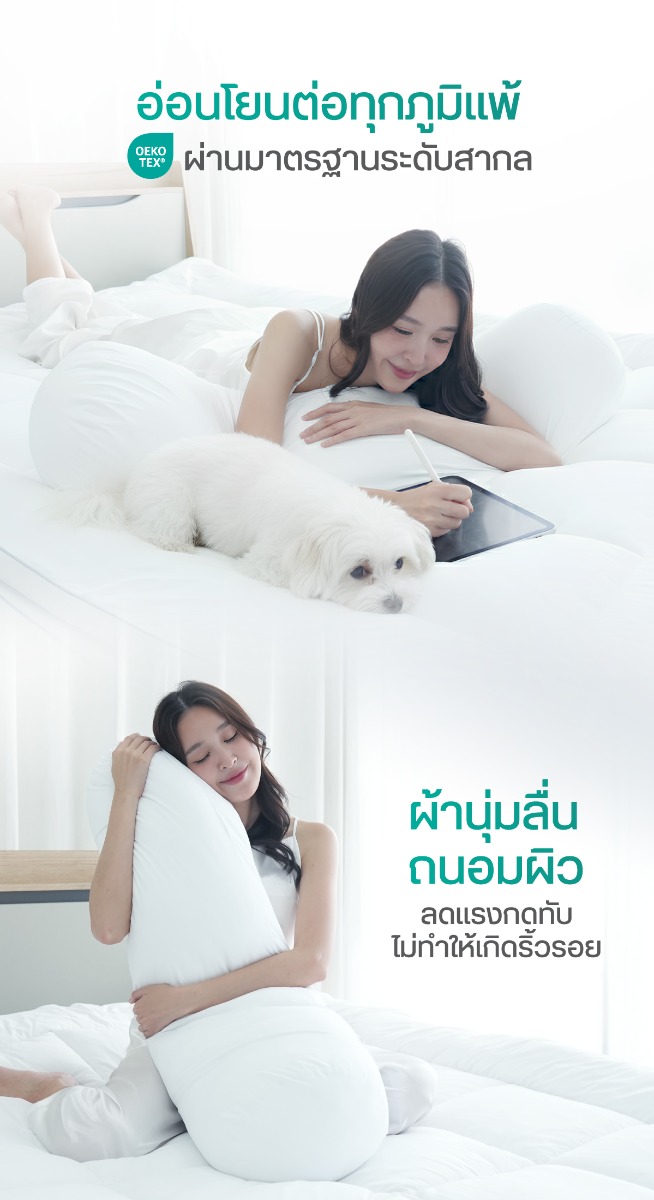 Bewell Cooling Round Body Pillow เซตหมอนข้างเย็น 2 ชิ้น