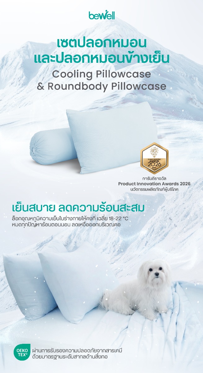 Bewell เซตปลอกหมอนเย็นและปลอกหมอนข้างเย็น