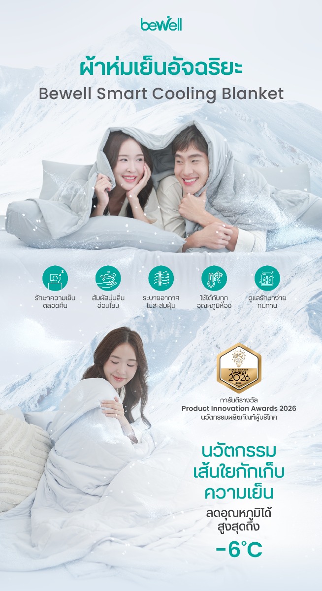 Bewell Cooling Blanket ผ้าห่มเย็นอัจฉริยะ ขนาด 150x200 cm