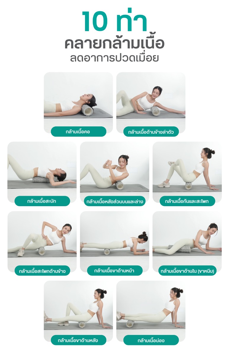 Bewell Professional Yoga Mat and Roller Foam Set